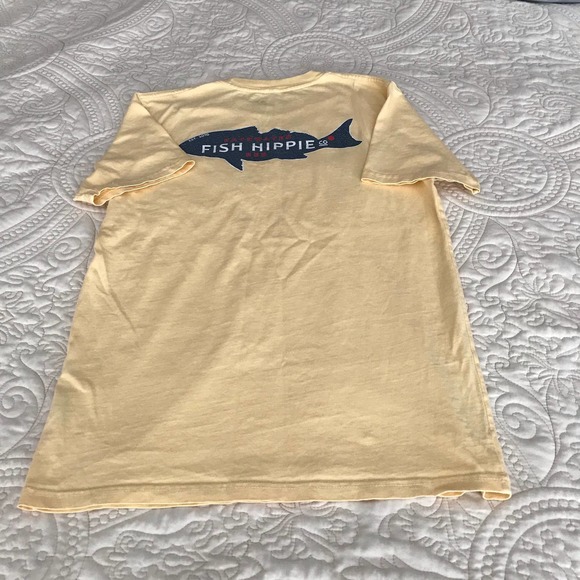 The Fish Hippie Graphic Tee Yellow Size Small - Picture 2 of 5